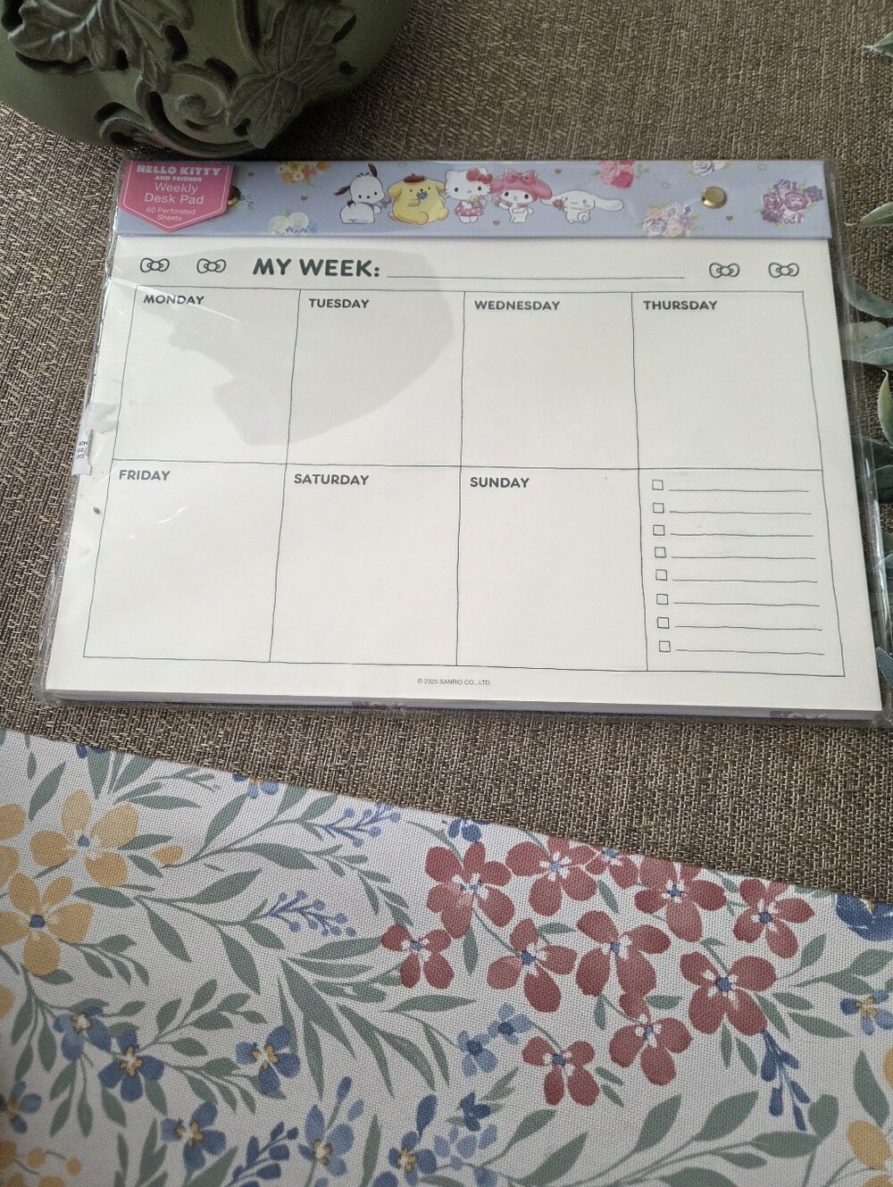 Hello Kitty Pastel Purple Weekly Desk Pad Planner with Character Art